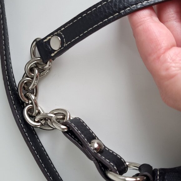 Kathy Van Zeeland Black Mini Crossbody I Chain Strap, Signature Logo, Crown Buck - Picture 6 of 11